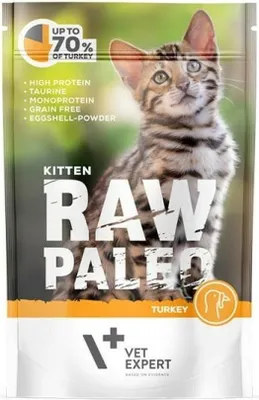 Image de RAW PALEO Kitten : nourriture humide pour chatons, à base de dinde - 100g
