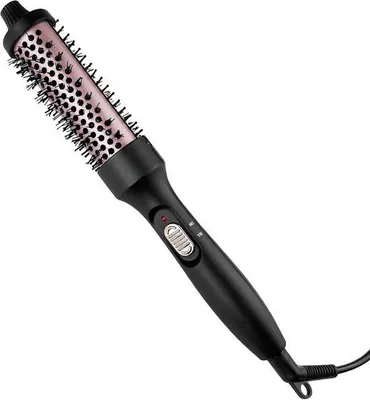 Produktbild von Wärmebürste – Glättebürste – Bürste zum Stylen von Haaren – Keramik mit Tourmalin – 34 x 4,5 x 8,3 cm – Schwarz