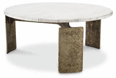 Obrázek produktu pro Casa Padrino konferenční stolek s mramorovou deskou antická mosaz / béžová Ø 100 cm