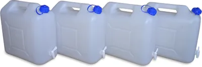 Produktbild von 4 Stück 15 Liter 15 L Wasserkanister (WK) inkl. Auslaufhahn Camping dicht verschließbar