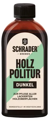 Produktbild von SCHRADER Holz Politur dunkel - zum Auffrischen und Restaurieren von lackierten Holzmöbeln - 250ml - Germany