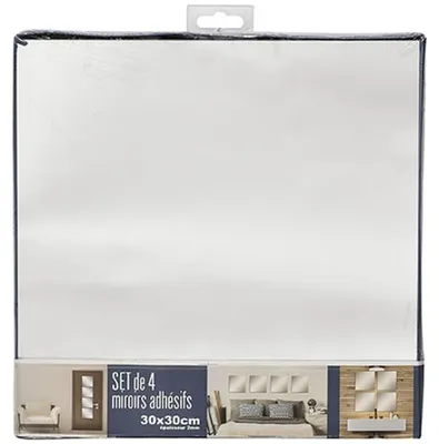 Obrázek produktu pro Sada 4 zrcadel s hranami 30 x 30 cm, 2 mm – jednobarevné – Tendance