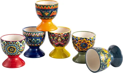 Zdjęcie produktu dla Kieliszki do jajek 6 sztuk, porcelana, do śniadania