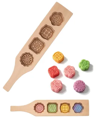 Productafbeelding van Holzvorm voor koekjes met bloemenmotief, beukenwoodenvorm voor koekjes en zoetigheden