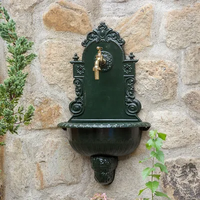 Produktbild von Gartenbrunnen Waschbecken mit Gartenschlauchanschluss Wandbrunnen Wasserhahn ¾“