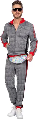 Produktbild von Hipster Trainingsanzug grau-kariert Größe: XL