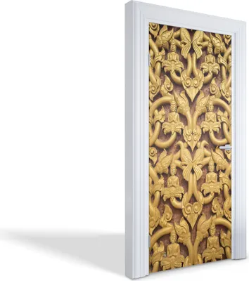 Produktbild von Wandtattoos Türen Selbstklebende Wandsticker Türtapeten - Goldornamente - 95 x 205 cm