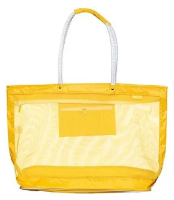 Obrázok produktu pre Plážová taška Beco | Nylon | Sieťovina | So zipsom | 48x40x23 cm | Žltá