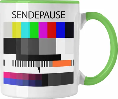 Produktbild von Trendation - Sendepause Testbild 90er Jahre 80er Jahre Fan Geschenkidee Nostalgie Bunt (Grün)