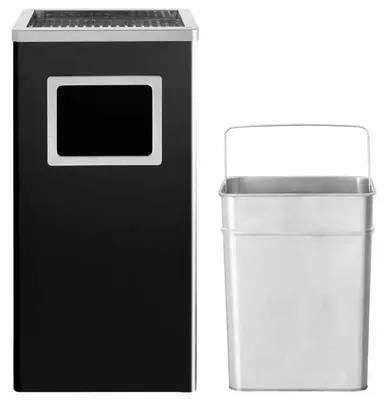 Produktbild von Hotel Aschenbecher Mülleimer - Stand-Abfalleimer - 45 l Volumen - Edelstahl - Für Hotel und Gastronomie - 30 x 24 x 61 cm - Schwarz
