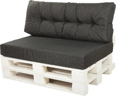 Immagine prodotto di Set di cuscini per pallet 120x50 seduta e 120x40 cuscino nero | cuscino | set di cuscini per pallet per esterni