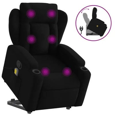 Produktbild von vidaXL Massagesessel mit Aufstehhilfe Schwarz Stoff