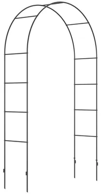 Immagine prodotto di Arco da giardino per piante rampicanti - Arco per rose | Colore: Nero | Dimensioni: 140x40x240 cm