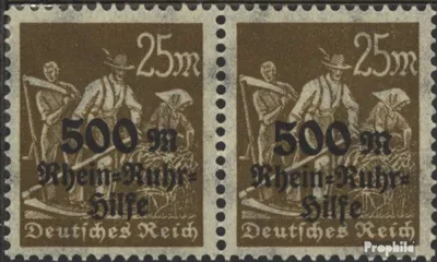 Produktbild von Briefmarken Deutsches Reich 1923 Mi 259VII, Schleife des R gebrochen (Feld 79) postfrisch Ruhrhilfe