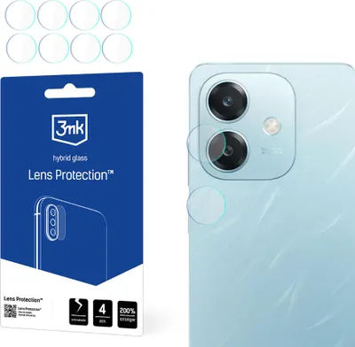 Zdjęcie produktu dla szkło hybrydowe 3mk chroniące obiektyw aparatu Oppo A60 5GCamera Lens 0,16 mm 6H (4 sztuki)
