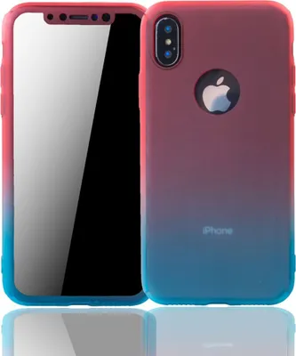 Produktbild von Handyhülle Schutzhülle für Apple iPhone XS Full Case Cover Displayschutz 360 Blau
