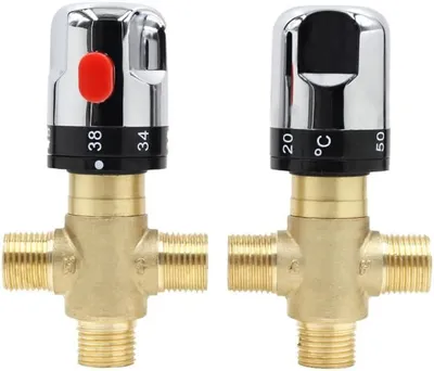 Immagine prodotto di Miscelatore termostatico in ottone, con temperatura dell'acqua costante, ideale per camper e campeggi