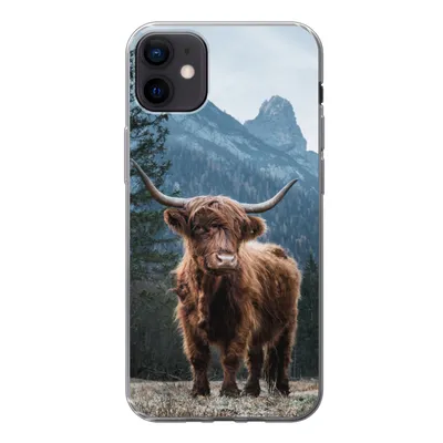 Produktbild von MuchoWow® Handyhülle Schutzhülle Hülle für iPhone 12 mini Schottische Highlander - Tiere - Landschaft Silikon Softcase Handy Hülle - Bild