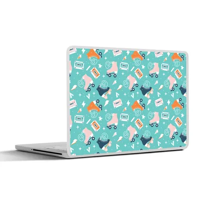 Produktbild von MuchoWow® Laptop Aufkleber Sticker Cover Rollschuhe - Schnittmuster - Vintage 36.5x27.5 cm - Laptop-Sticker