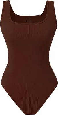 Zdjęcie produktu dla Damskie Body na Ramiączka Modelujące Basic Casual Treningowe Brązowe S