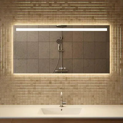 Produktbild von Mirlux LED Badspiegel 120 x 60 cm rahmenlos dimmbar Antibeschlag