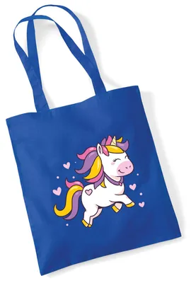 Produktbild von Huuraa Jutebeutel Einhorn Comic 10 Liter Bright Royal Baumwolle Tasche Geschenkidee