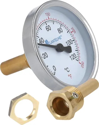 Produktbild von Räucherthermometer 120°C Edelstahl Analog Thermometer zum Räuchern von Fisch Fleisch Für Smoker Räucherofen Räuchertonne Räuchergrill Räucherschrank