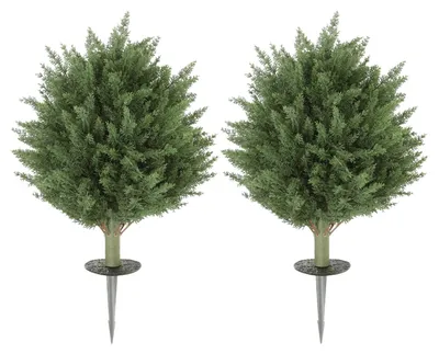 Image de Cyprès artificiels, résistants aux UV, lot de 2, 40 x 60 cm
