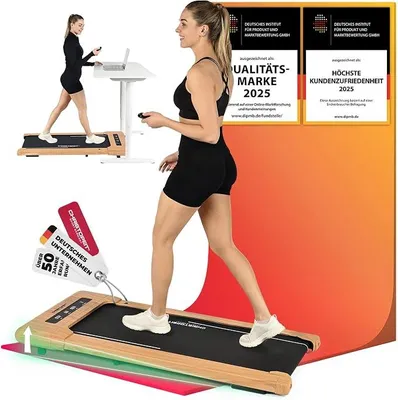 Produktbild von Walking Pad 4 – Laufband klappbar bis 6 km/h, Bluetooth, Connect & Kinomap kompatibel, LED-Display, Fernbedienung, Walkingpad für Zuhause & Büro, ultraflach 11 cm