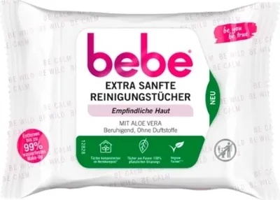 Produktbild von Bebe, Reinigungstücher für das Gesicht, empfindliche Haut, 25 Stück