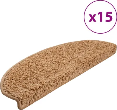 Obrázok produktu pre vidaXL Podložky na kroky 15 ks 65x21x4 cm béžové polkruhové veľké