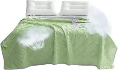 Produktbild von Kühlende Sommerdecke - 150x200 cm - leichtes Steppbett - Mikrofaser - Wendedecke inkl - Mikrofaser - für heiße Sommernächte - Fruchtgrün