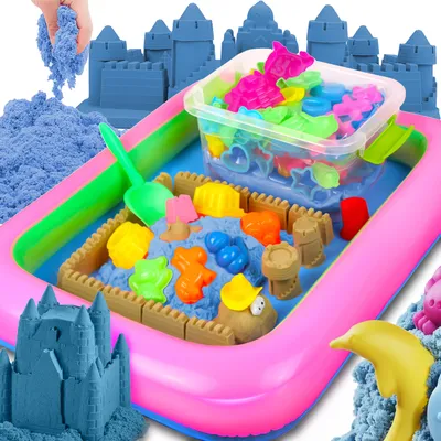 Produktbild von Kinetischer Sand 3kg Sandkasten Aufblasbarer Kreativ Spielzeug Sand Squish Creative Sand Kinetischer Spielsand für Kinder Magic Sand Retoo
