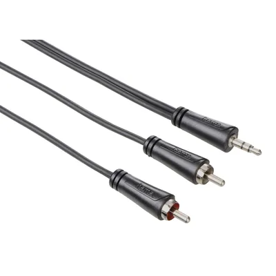 Produktbild von Hama 3.5 mm/2 RCA, 1.5 m, 3.5mm, Männlich, 2 x RCA, Männlich, 1,5 m, Schwarz