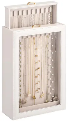 Produktbild von Schmuckkästchen Schmuckkoffer Schmuckbox - Zwei Ebenen - Samtfutter - 33 x 20 x 8 cm