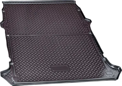 A car trunk liner with a diamond plate pattern.