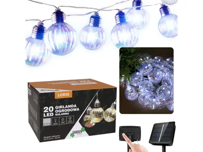 Obrázek produktu pro Solární zahradní girlanda 20 LED, 5,8m světelný řetěz
