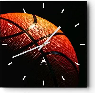 Produktbild von Wanduhr - Quadrat - Glasuhr - Basketball Spiel Sport - 30x30cm - Schleichendes Uhrwerk - Lautlos - zum Aufhängen bereit - Dekoration Modern - Wanddekoration aus Glas - C3AC30x30-2225
