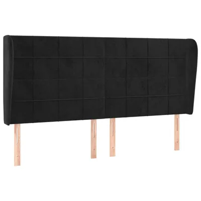 Produktbild von vidaXL Kopfteil mit Ohren Schwarz 203x23x118/128 cm Samt