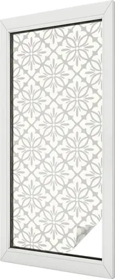 Produktbild von Buntglas Fensterfolie – 116x50 cm – Stained-Glass Design – blickdichte dekorative Sichtschutzfolie – selbstklebend, UV-Schutz – Blumenrosetten