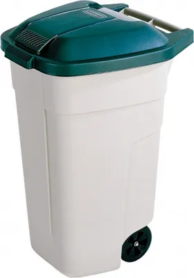 Produktbild von Curver Rolleimer 110 L, beige / dunkelgrün