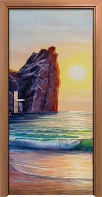 Produktbild von Türposter 90x200 cm Türaufkleber Türtapete Türfolie Klebefolie Sonnenuntergang auf dem Meer