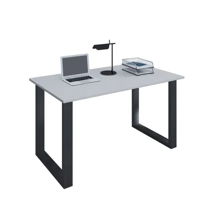 Produktbild von VCM Holz Schreibtisch | H. 76 x B. 140 x T. 80 cm | Computertisch schlicht | Füße aus hochwertigem Metall | Arbeitstisch | Büromöbel - Lona U
