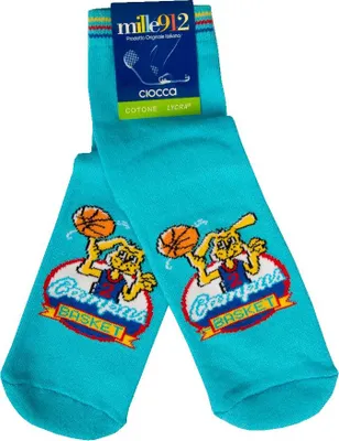 Image de Chaussettes CIOCCA mille912, une paire de chaussettes courtes antidérapantes en coton et Élasthanne, référence ST07B, pointures 35 à 40, 72 % coton, 27 % polyamide, 1 % Élasthanne