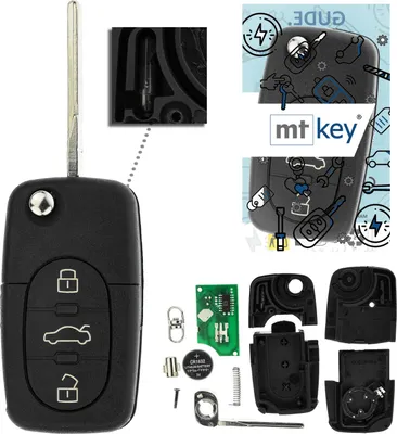 Produktbild von MT-KEY 3 Tasten Funkschlüssel 434MHZ kompatibel mit Skoda Octavia I Fabia I Seat Leon I Toledo II VW Golf 4 Passat B5 Polo 6N Beetle 9C Autoschlüssel