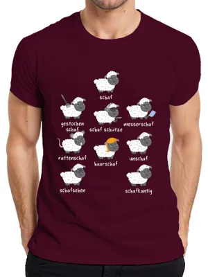 Produktbild von Lustige Schaf Sprüche Wortspiele Schäfchen Tierhumor Bauernhof Herren T-Shirt, Burgundy, 3XL