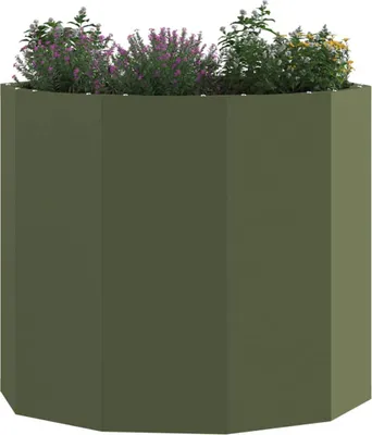 Produktbild von “2026 Modern“ Pflanzkübel Olive Grün 60 x 60 x 50cm Stahl - Designermöbel 590347 - Beete