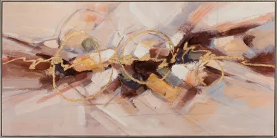 Produktbild von ArtUniverse Leinwandbild Abstrakte Geometrie In Gold 70 x 140 cm