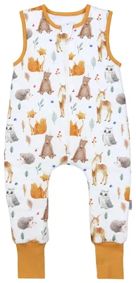 Produktbild von TupTam Schlafsack mit Füßen – Ganzjahresschlafsack Baby 2.5 TOG aus Baumwolle, , Farbe: Lichtung Reh Bär Eule Igel Fuchs, Größe: 80-86