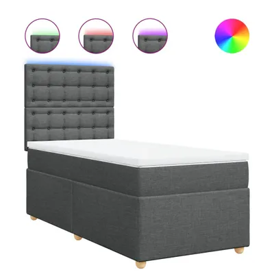 Produktbild von Boxspringbett mit Matratze Dunkelgrau 90x200 cm Stoff